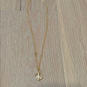 Gold Peace Pendant Necklace